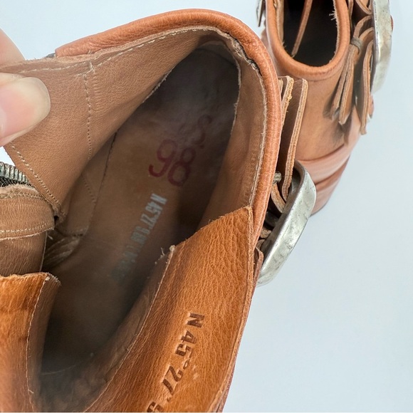 A.S.98 Olin Ankle Buckle Boot Bootie in Cognac Size 39EU or 8.5-9 US - Picture 7 of 11